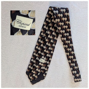 Chopard Geneve 100% Silk Made in Italy Brown Black Tan Tie